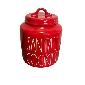 Rae Dunn Santa Red Cookies Canister Christmas Festive Holiday